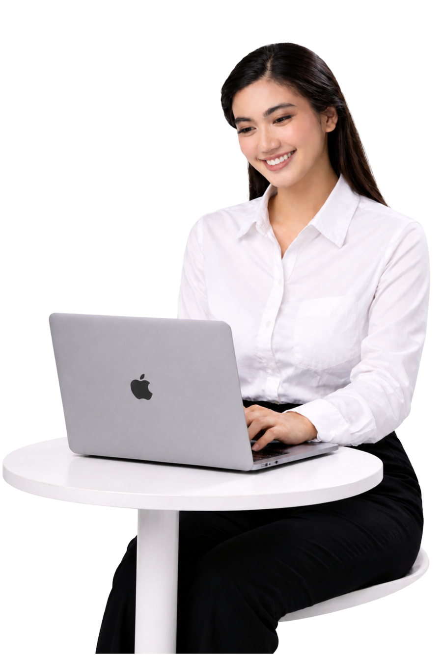 Sunday working on her laptop